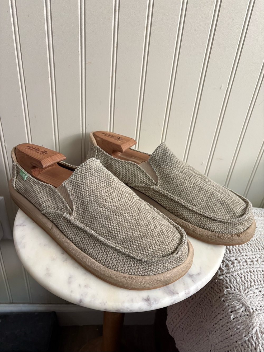 Sanuk Vagabond Sidewalk Surfer Loafers Men’s 11 Natural Tan Beach Casual Classic